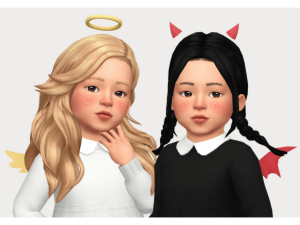 Sims 4 tiny angel & devil by casteru