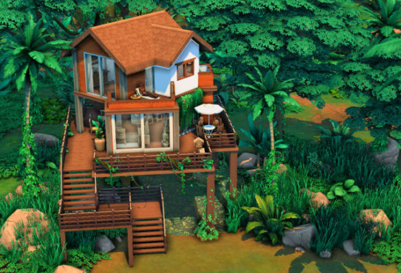 Sims 4 treehouse in the jungle nymstreehouse
