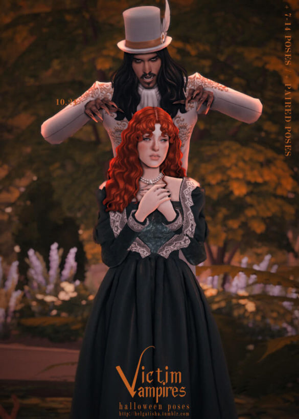 Sims 4 ts4 halloween poses vampire victim pose