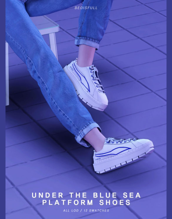 Under the blue sea platform shoes