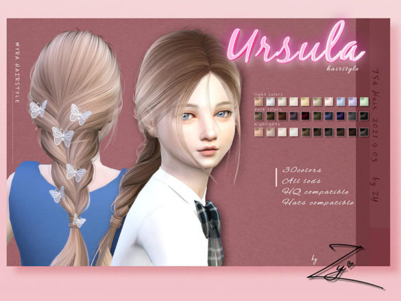 Sims 4 Ursula Hairstyle for kid by _zy at TSR
