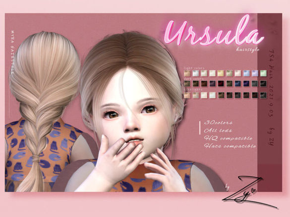 Sims 4 Ursula Hairstyle for toddler by _zy at TSR