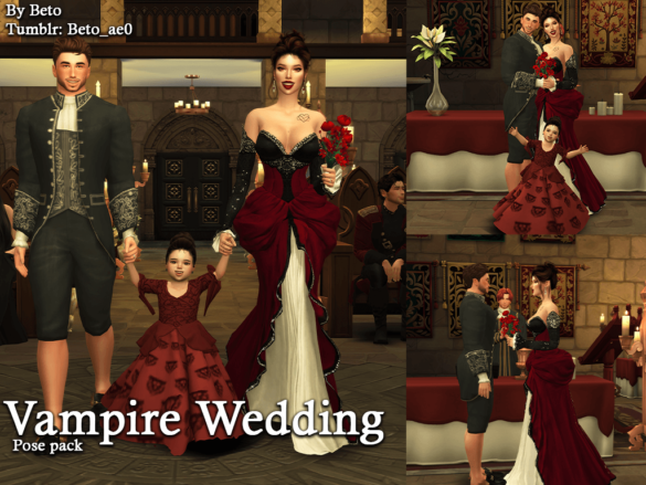 Sims 4 vampire wedding pose pack