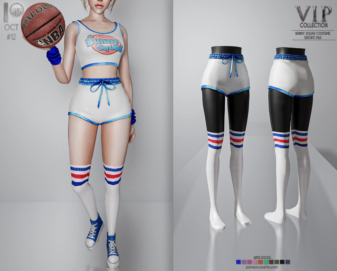 Sims 4 vip halloween bunny squad costume short p62