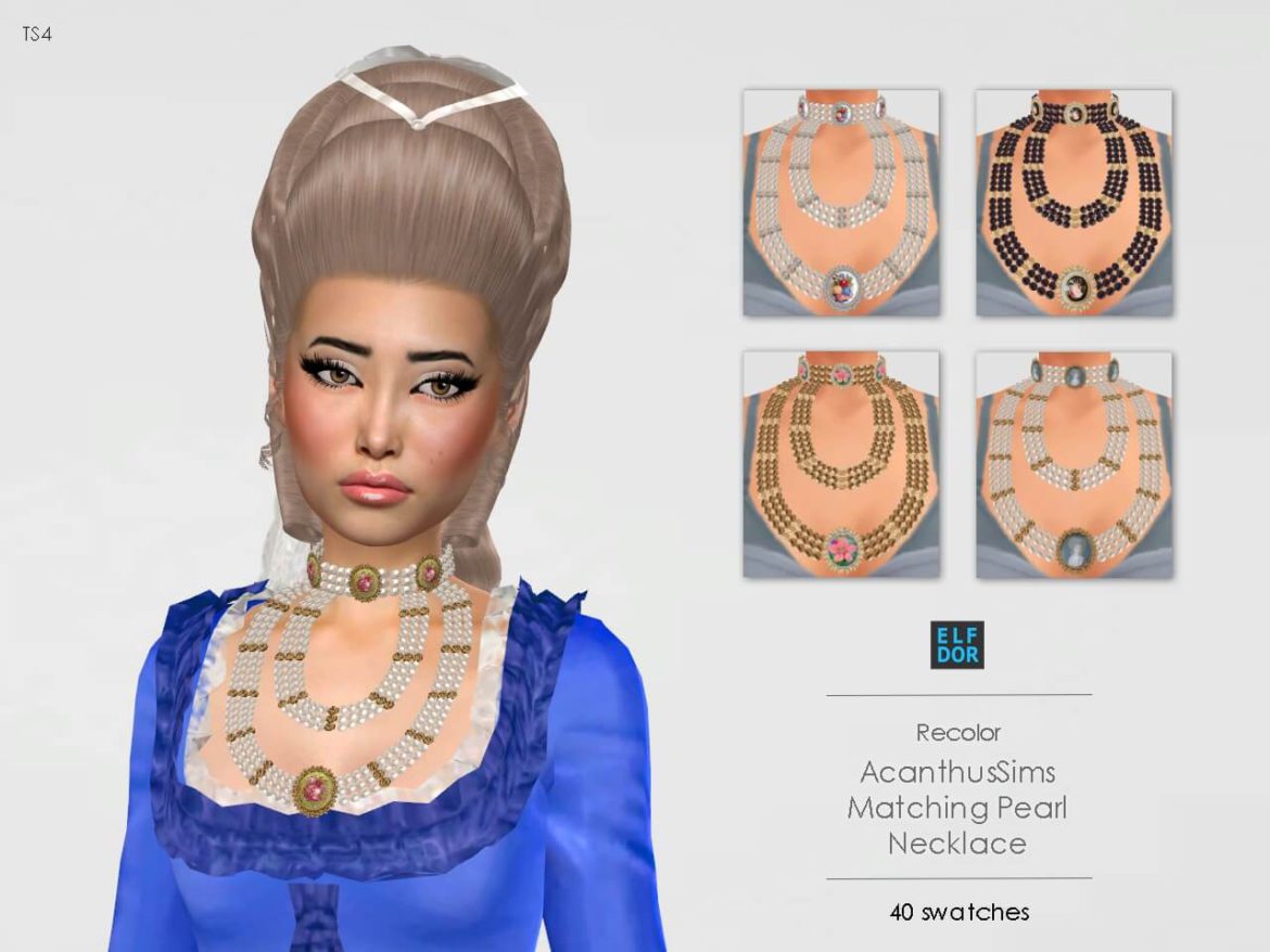 AcanthusSims Matching Pearl Necklace RC Sims - Best Sims Mods