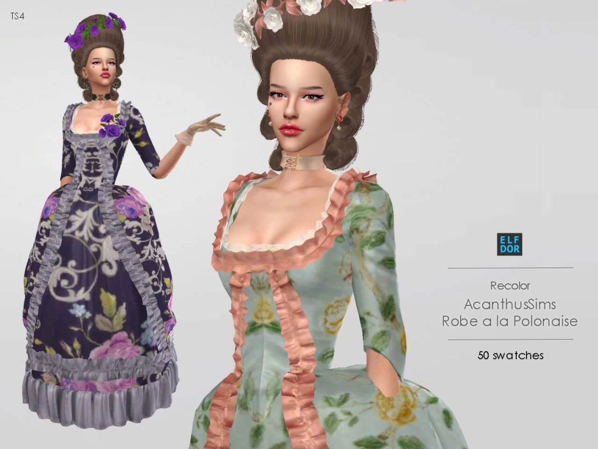 AcanthusSims Robe a la Polonaise RC by Elfdor Sims
