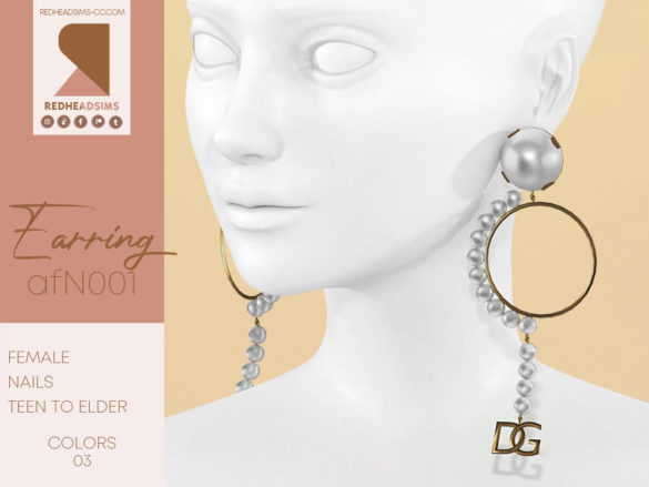 Sims 4 AF EARRINGS N001 at REDHEADSIMS