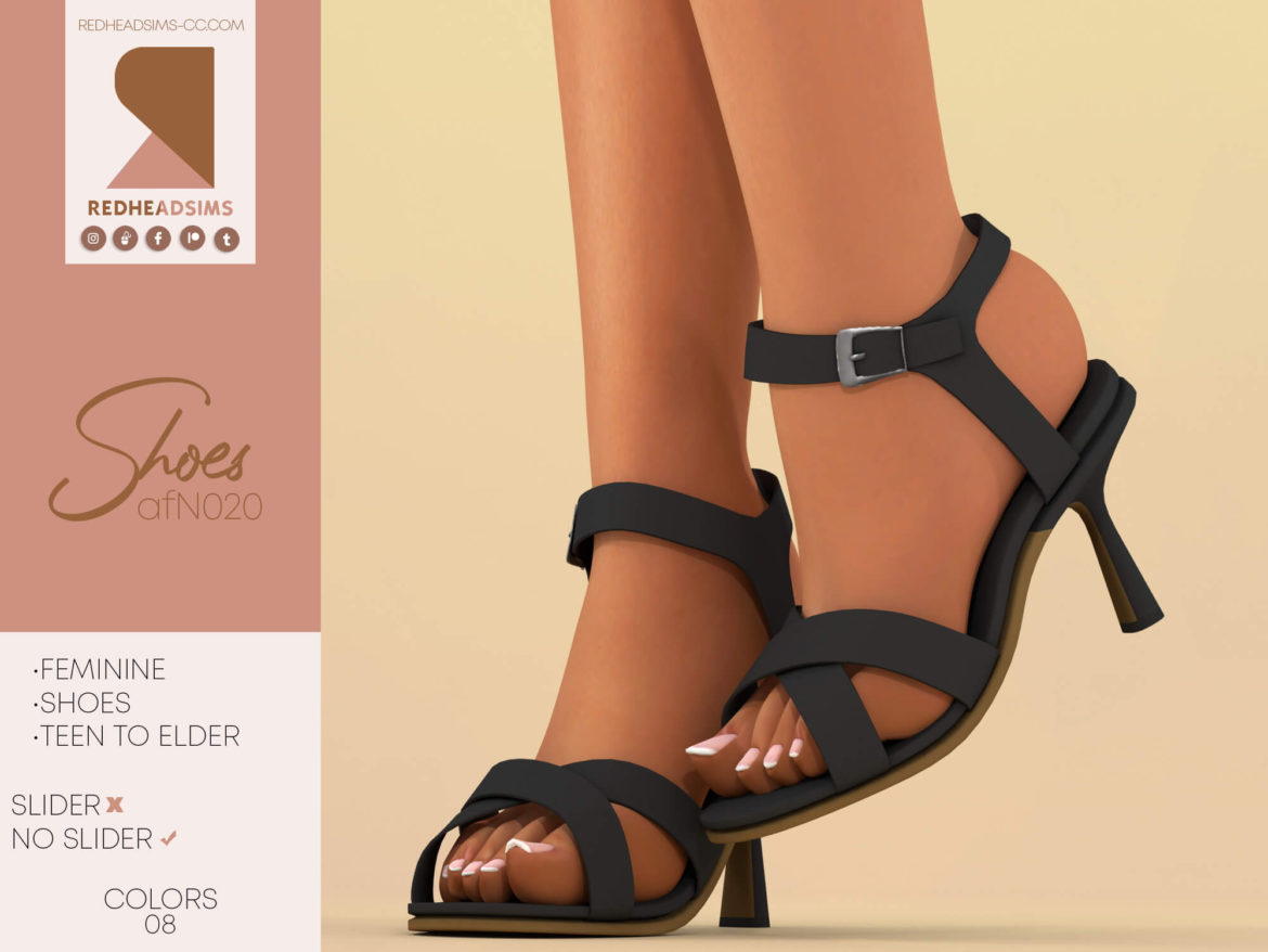 Sims 4 AF SHOES N020 | NO SLIDER at REDHEADSIMS