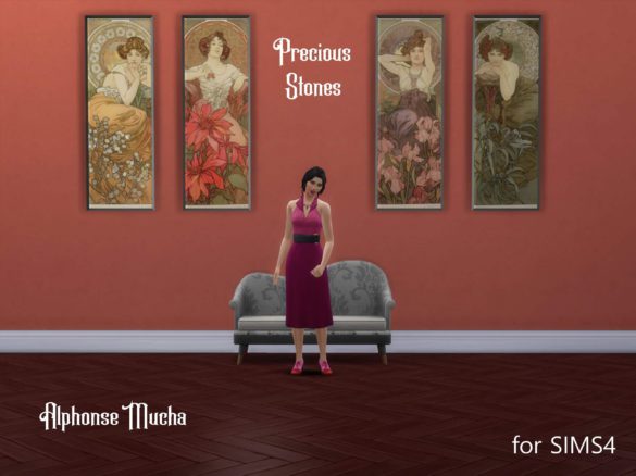 Sims 4 Alphonse Mucha – Precious Stones