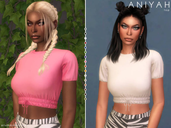 Sims 4 ANIYAH top by Plumbobs n Fries