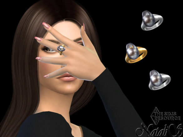 Sims 4 Baroque pearl signet by NataliS