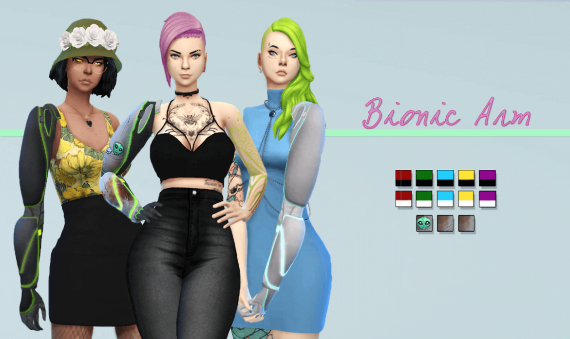 Sims 4 bionic arm under bracelet custom emission