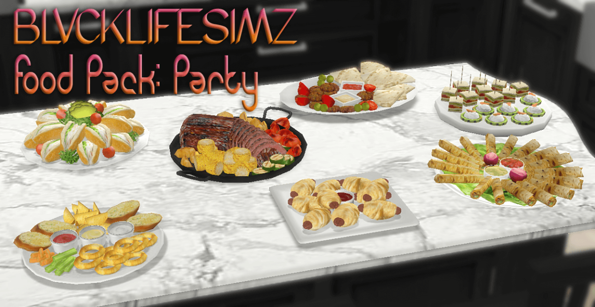Sims 4 bls food pack pt 5 party deco food