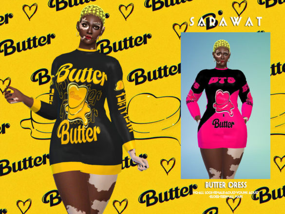 Sims 4 Butter dress by Sarawat