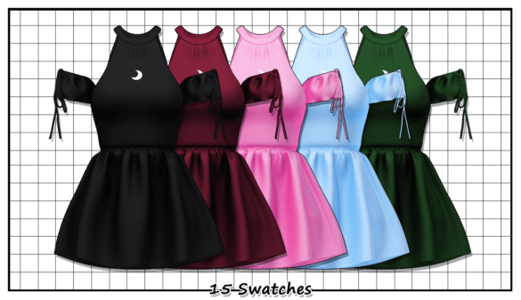Sims 4 cindy dress new mesh all lods 15 swatches hq