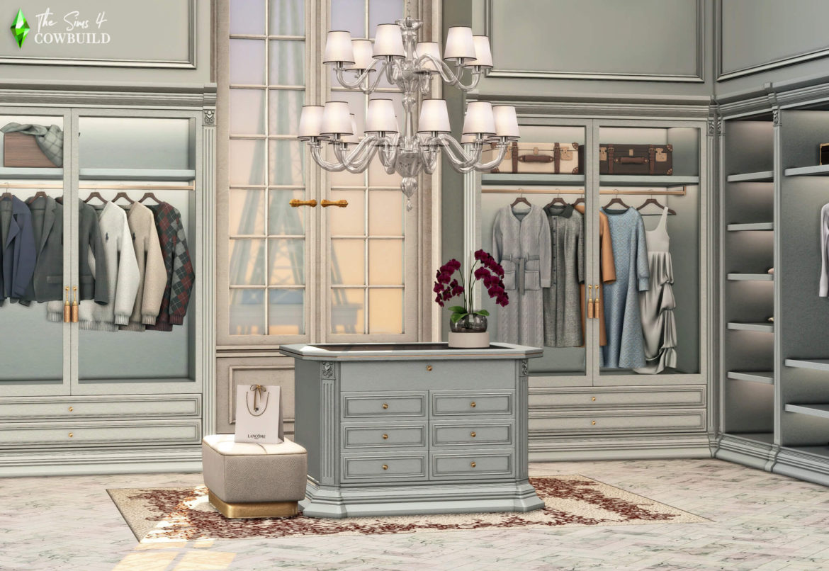 Sims 4 Classical French Walk-in Closet CC