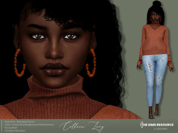 Sims 4 Colleen Levy by MSQSIMS at TSR