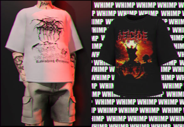 Sims 4 deicide shirt x cargo sing shorts mesh