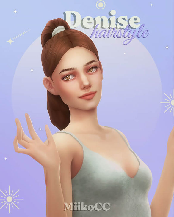 Sims 4 denise hair middle part