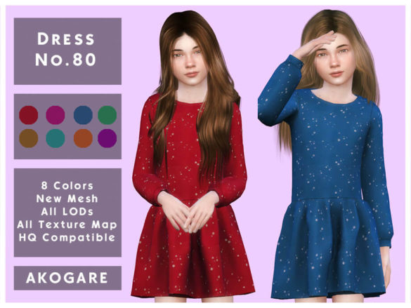 Sims 4 Dress No.80 by Akogare