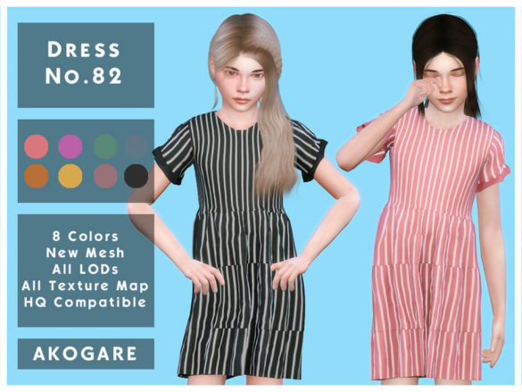 Sims 4 Dress No.82 by _Akogare_