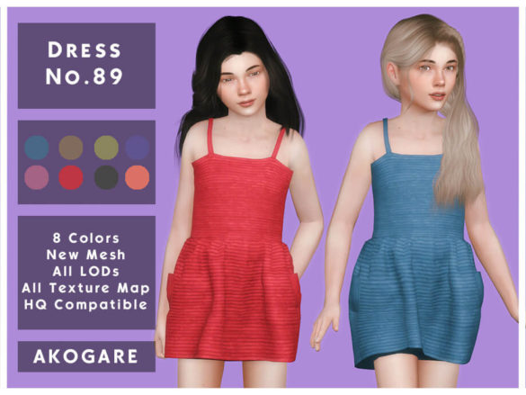 Sims 4 Dress No.89 by Akogare