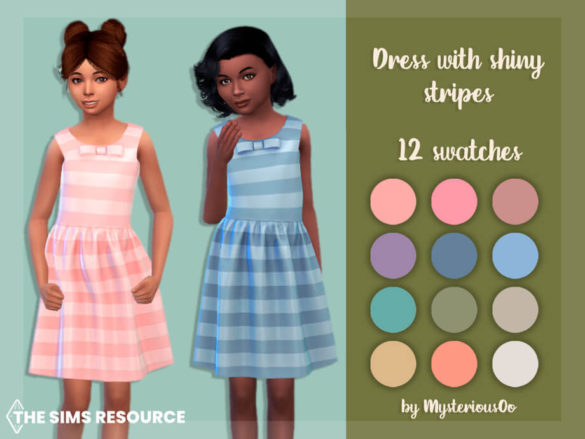 Sims 4 Dress with shiny stripes by MysteriousOo