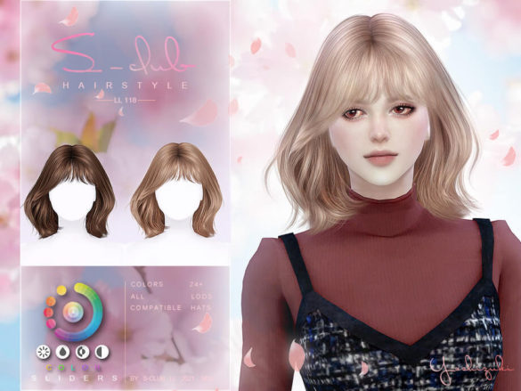Sims 4 Elegant short hair by S-Club