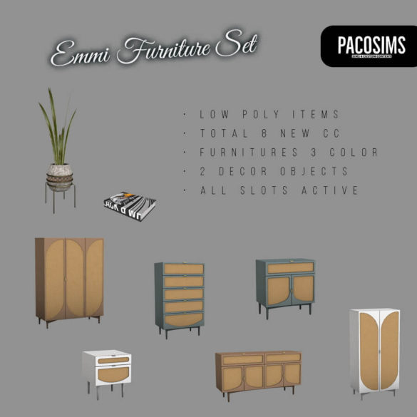 Sims 4 Emmi Furniture Set at Paco Sims