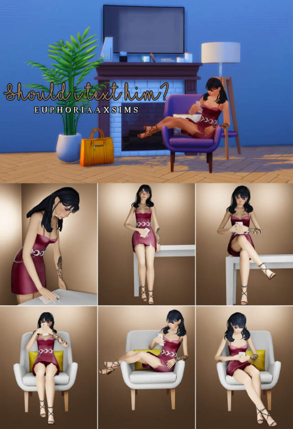 Sims 4 euphoriaaxsims should i text him posepack