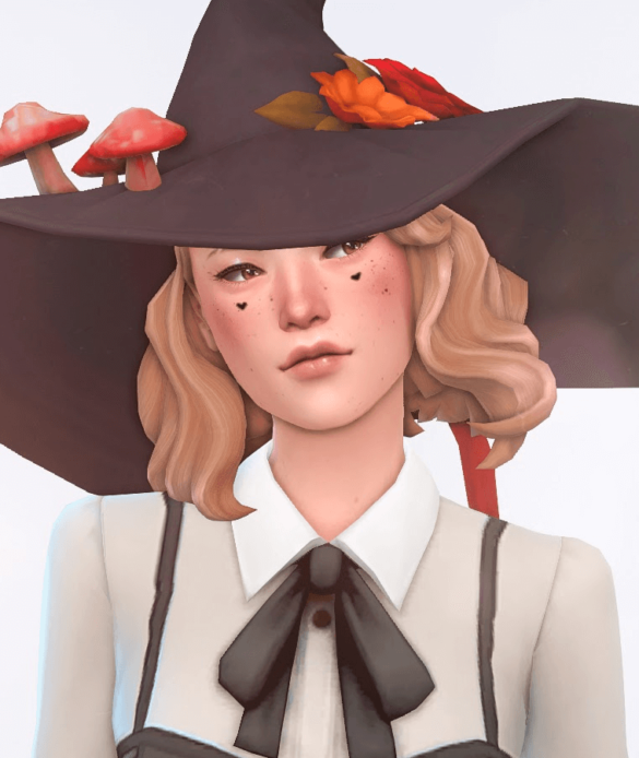 Sims 4 autumn flowering hat lookbook
