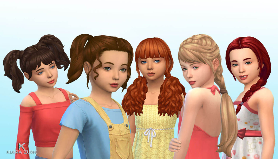 Sims 4 girls tied hairs pack 14