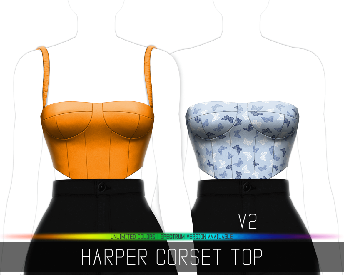 Sims 4 harper corset top satiny corset top