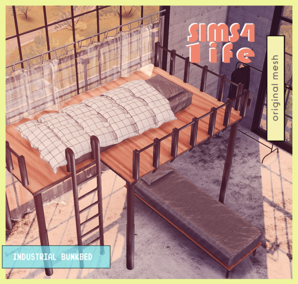 Sims 4 industrial bunkbed sims41ife original mesh