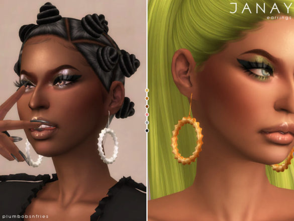 Sims 4 janay earrings twisted large hoop drop