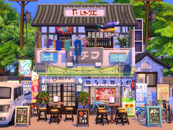 Sims 4 Japanese Restaurant by Flubs79