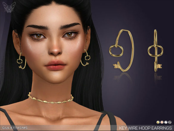 Sims 4 Key Wire Hoop Earrings by feyona