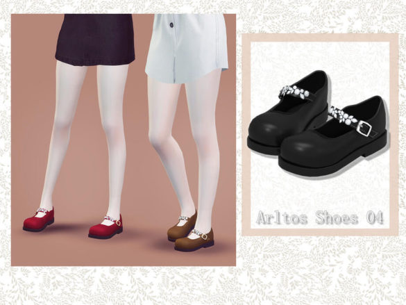 Sims 4 Leather shoes with diamonds 4 by Arltos at TSR