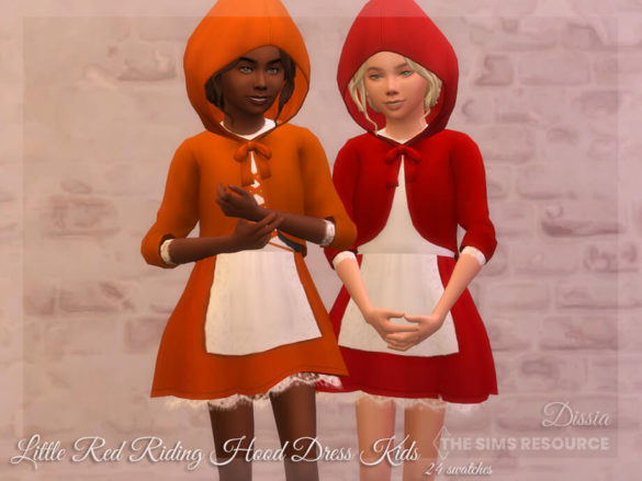 Sims 4 Little Red Riding Hood Dress Child by Dissia