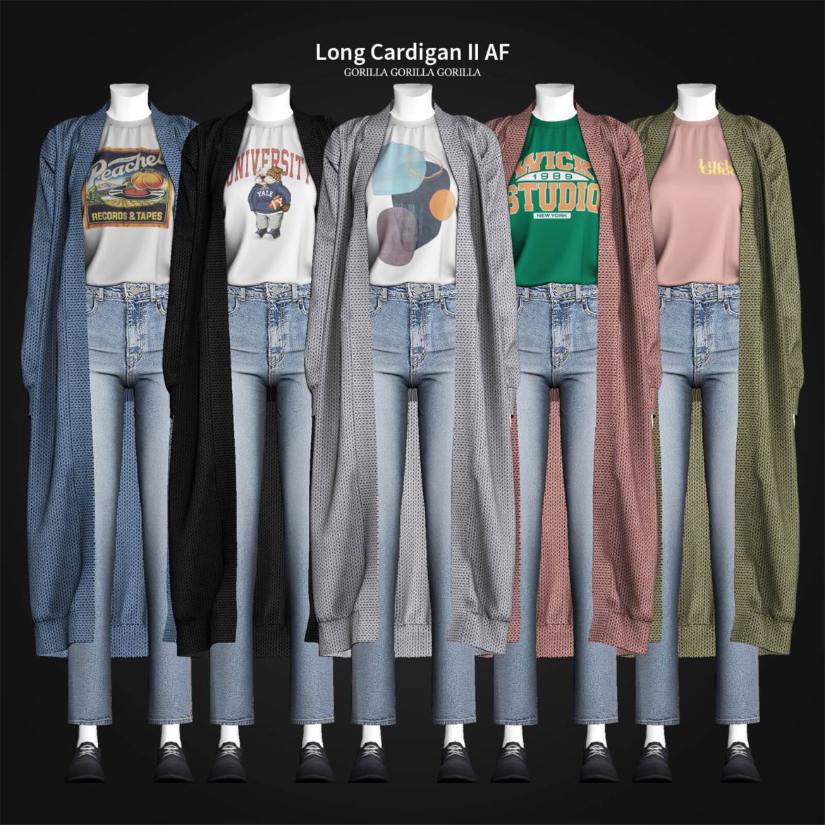 Sims 4 Long Cardigan II AF by Gorilla