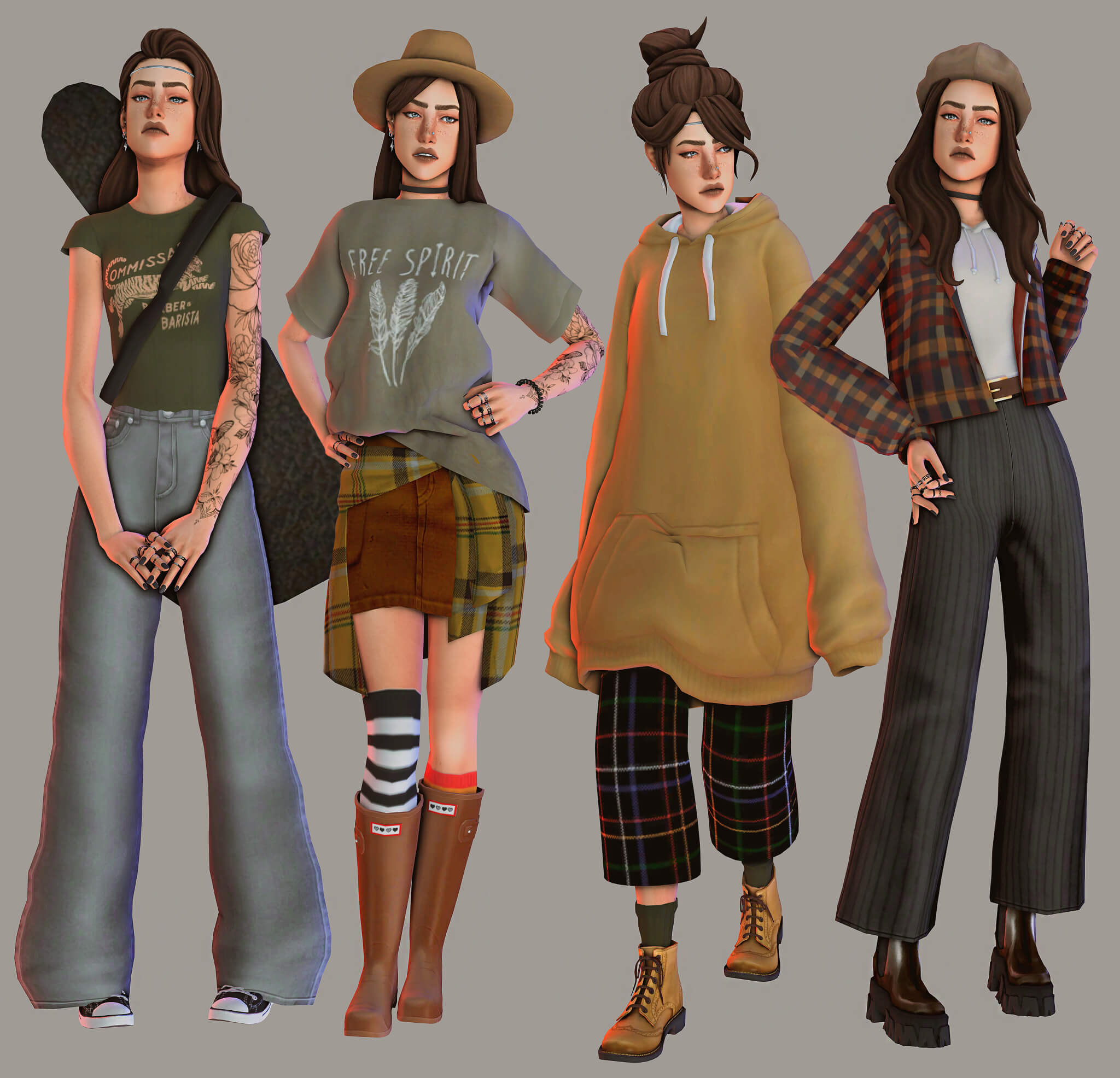 Squad goals lookbook sims, sims hair, sims 4