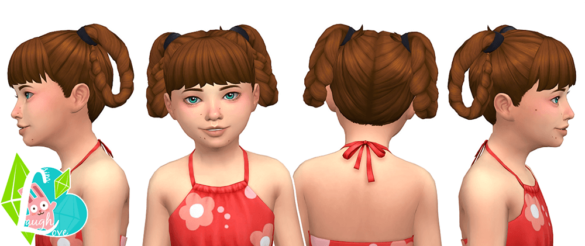 Sims 4 Lovey-Dovey Looped Braids for children