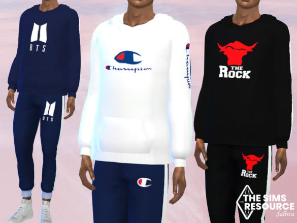 Sims 4 Men Athletic Hoodies by Saliwa
