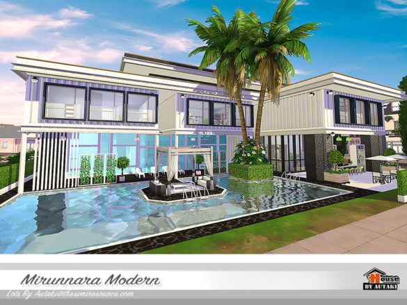 Sims 4 Mirunnara Modern House by autaki at TSR