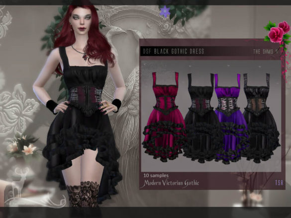 Black gothic dress by DanSimsFantasy - Best Sims Mods