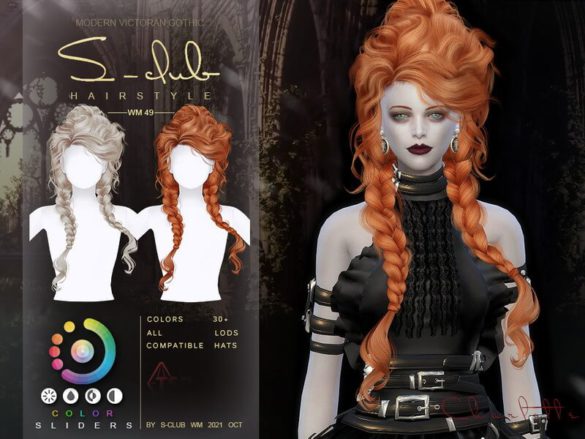 Modern Victorian Gothic Braid long curly hair