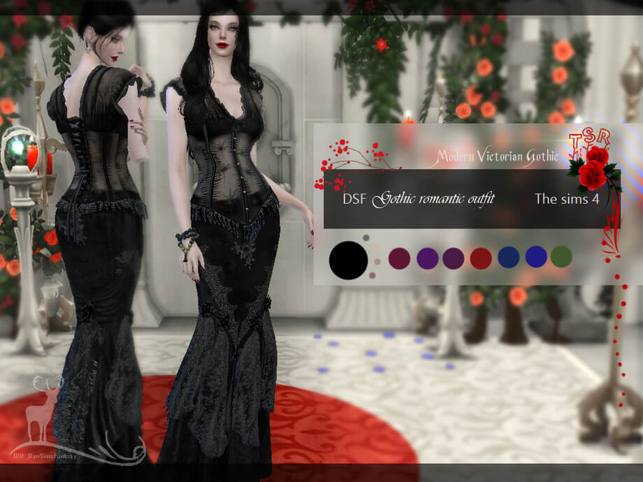 Gotic Romantic Outfit By Dansimsfantasy Best Sims Mods