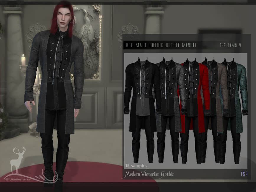 Male Gothic Outfit Minuit By Dansimsfantasy Best Sims Mods