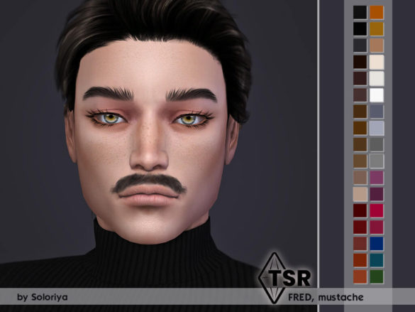 Sims 4 mustache fred mustache in 34 colors male