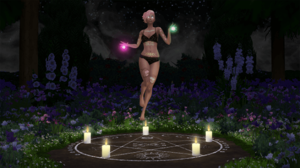 Sims 4 Mystic Flowers Tattoo.